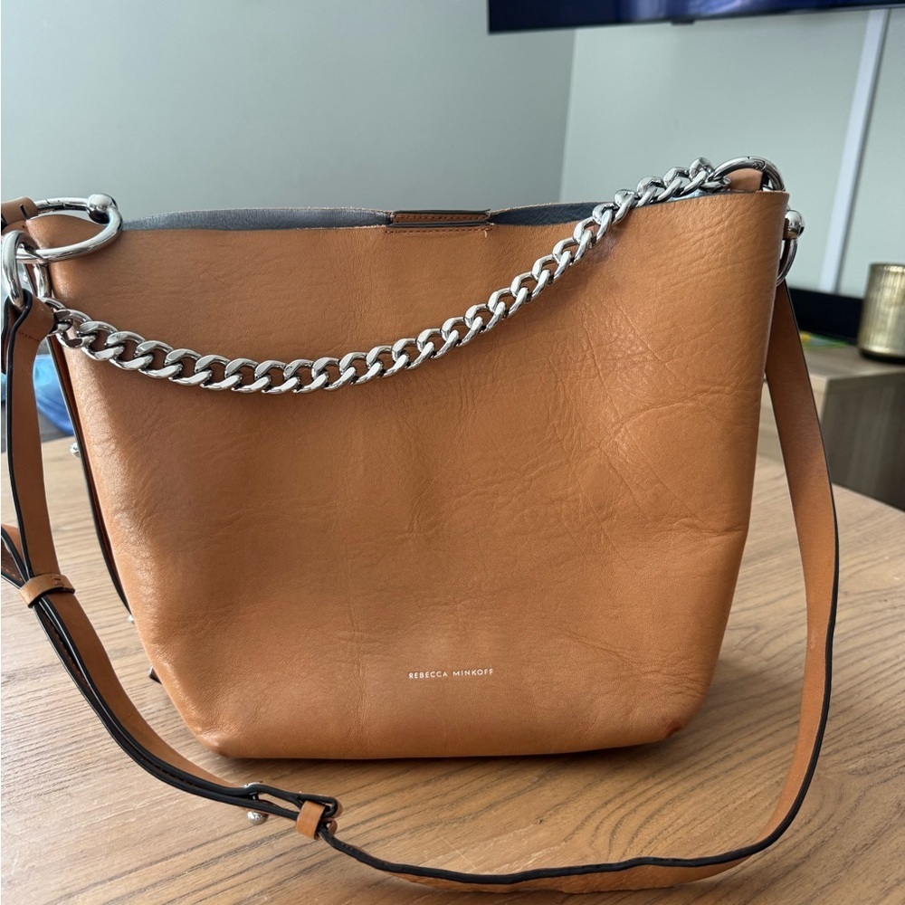 Rebecca Minkoff Tan Chain Detail Shoulder Bag - Picture 2 of 7